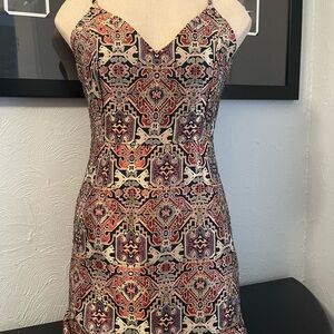 Gianni bini gold brocade silhouette dress